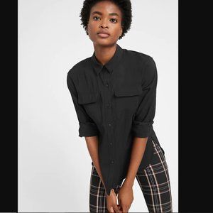 Belted Utility High-Low Shirt